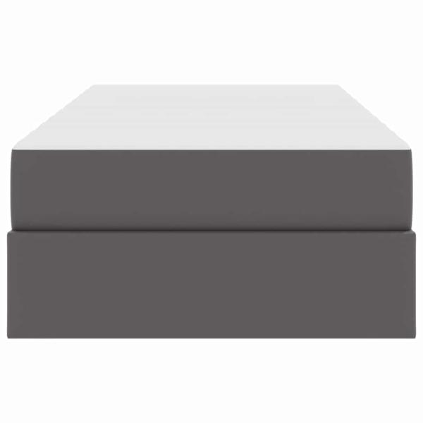 Aufbewahrungsbett mit Matratze mit Matratze 2 pcs Grau Leder