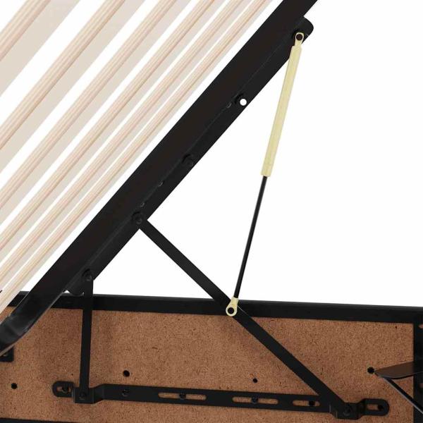 Aufbewahrungsbett mit Matratze mit Matratze 2 pcs Schwarz Leder