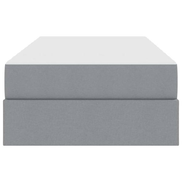 Aufbewahrungsbett mit Matratze Hellgrau 90 x 200 cm Polyester