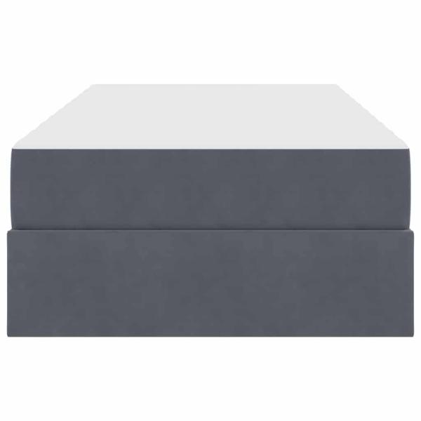 Aufbewahrungsbett mit Matratze Dunkelgrau 90 x 200 cm Samt