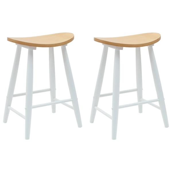 Esszimmerstühle 2 pcs Weiß 46 x 37 x 63 cm Massives Gummiholz