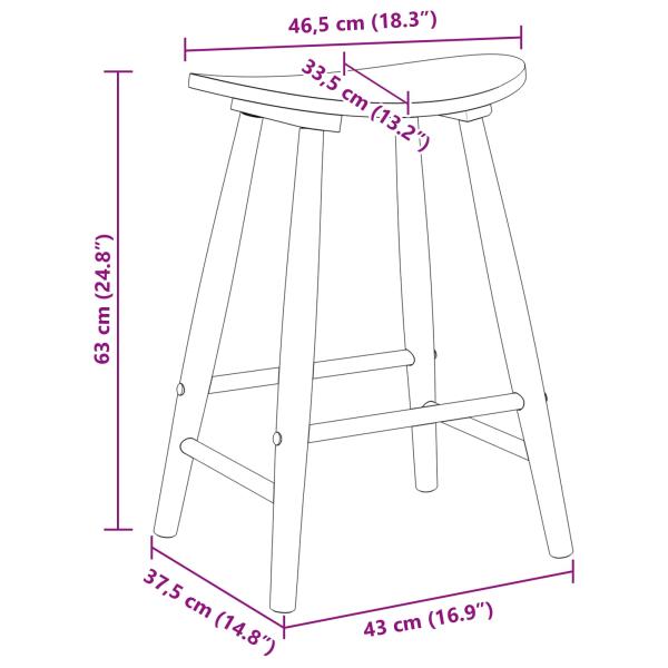 Esszimmerstühle 2 pcs Weiß 46 x 37 x 63 cm Massives Gummiholz