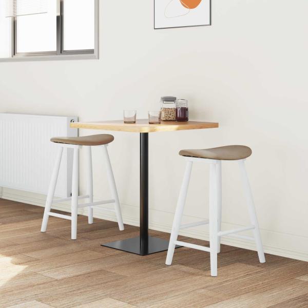 Esszimmerstühle 2 pcs Weiß 46 x 37 x 63 cm Massives Gummiholz