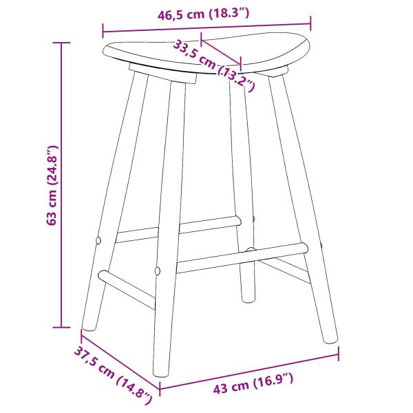 Esszimmerstühle 2 pcs Weiß 46 x 37 x 63 cm Massives Gummiholz