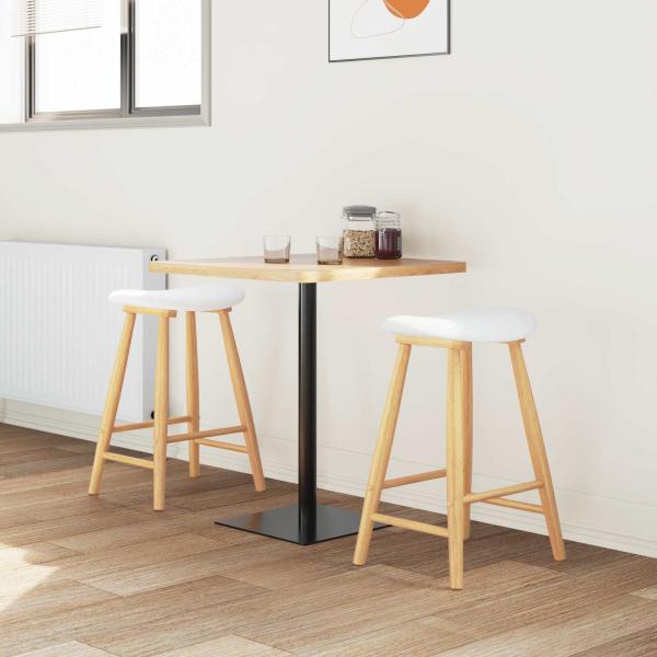 Esszimmerstühle 2 pcs Natur 46 x 37 x 63 cm Massives Gummiholz