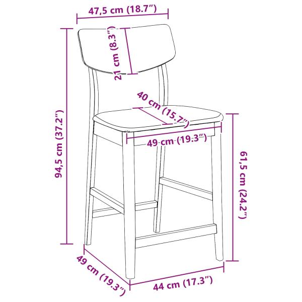 Esszimmerstühle 2 pcs Hellbraun 48 x 49 x 95 cm