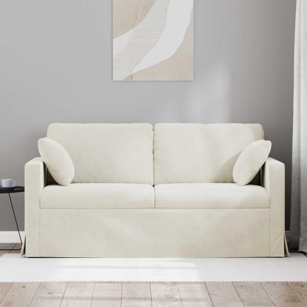 ARDEBO.de - Sofa Creme 158 x 78 x 80 cm Samt