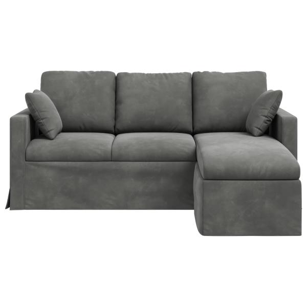 Sofa Dunkelgrau 198 x 134 x 80 cm Samt
