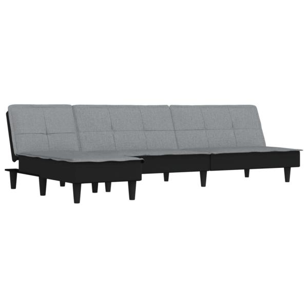 Schlafsofa in L-Form Hellgrau 255x140x70 cm Stoff