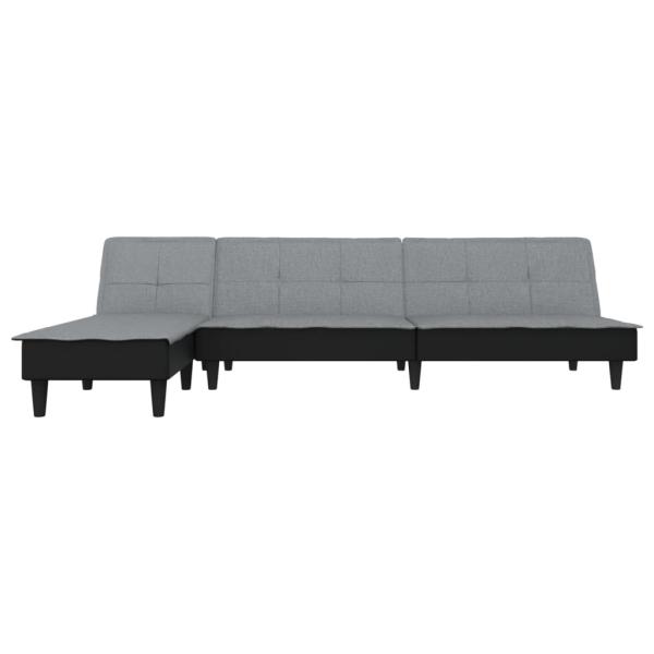 Schlafsofa in L-Form Hellgrau 255x140x70 cm Stoff