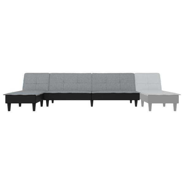 Schlafsofa in L-Form Hellgrau 255x140x70 cm Stoff