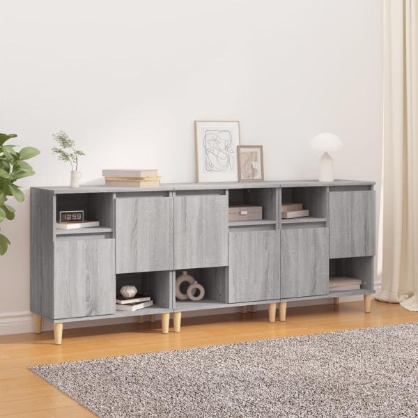 ARDEBO.de - Sideboards 3 Stk. Grau Sonoma 60x35x70 cm Holzwerkstoff