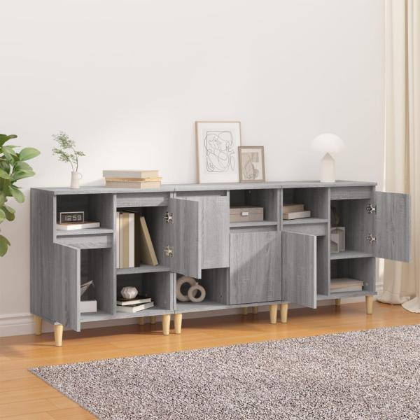 Sideboards 3 Stk. Grau Sonoma 60x35x70 cm Holzwerkstoff