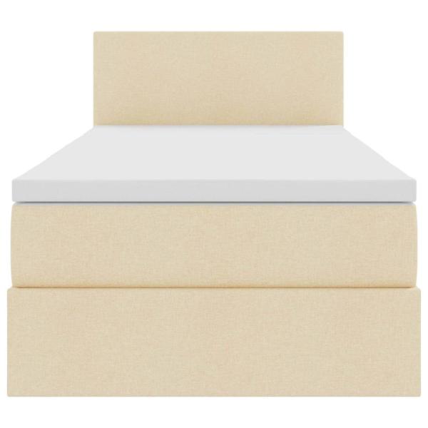 Aufbewahrungsbett mit Matratze Creme 90 x 190 cm Holzwerkstoff