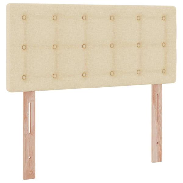 Aufbewahrungsbett mit Matratze Creme 90 x 190 cm Holzwerkstoff