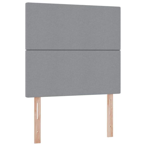 Bett mit Stauraum und LED Hellgrau 90 x 190 cm Polyester