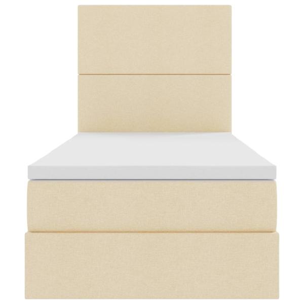 Bett mit Stauraum und LED mit LED Creme 90 x 190 cm Polyester