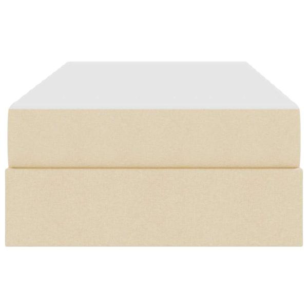 Aufbewahrungsbett mit Matratze Creme 90 x 190 cm Polyester