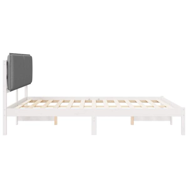 Bettgestell mit gepolstertem Kopfteil Hellgrau 200 x 200 cm