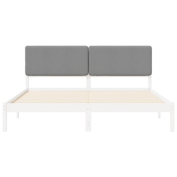 Bettgestell mit gepolstertem Kopfteil Hellgrau 200 x 200 cm
