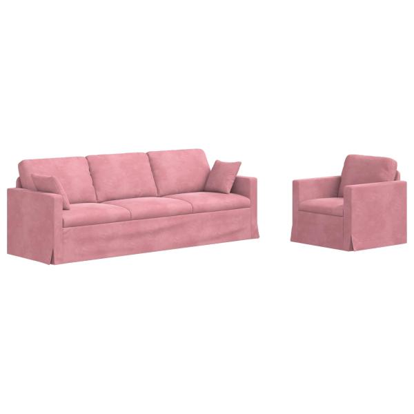 Sofa 2 pcs Rosa 228 x 78 x 80 cm Samt