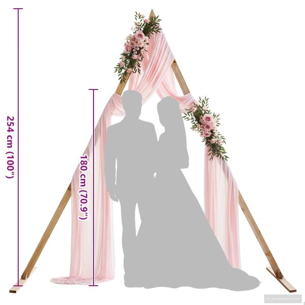 Hochzeitsbogen Hellbraun 202 x 95 x 254 cm Massivholz Kiefer