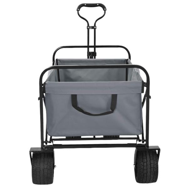 Klapp-Handwagen Grau 89 x 63 x 96 cm Stahl und Oxford-Stoff