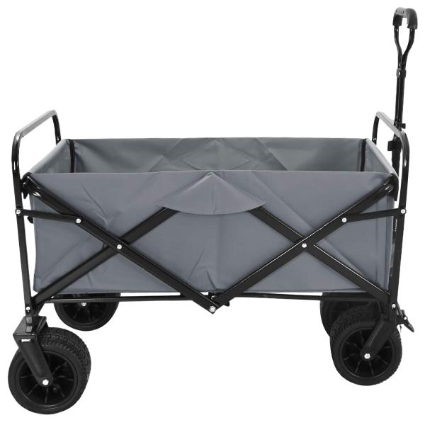 Klapp-Handwagen Grau 89 x 63 x 96 cm Stahl und Oxford-Stoff
