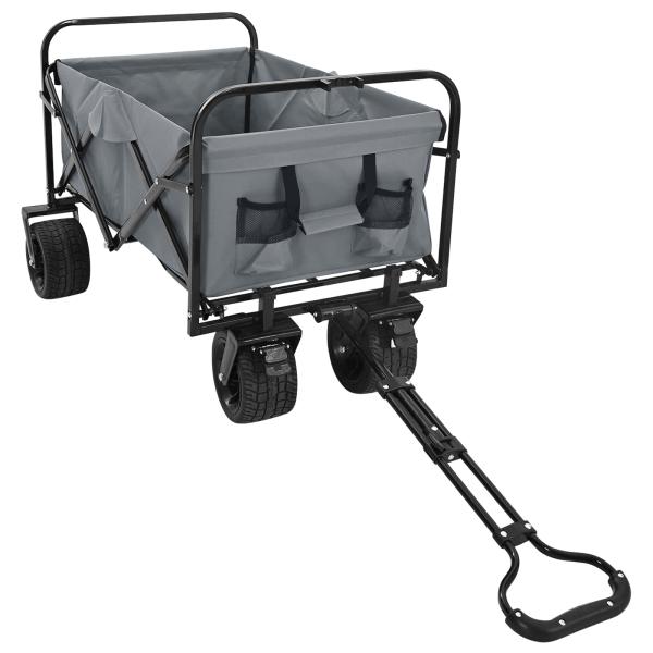 Klapp-Handwagen Grau 89 x 63 x 96 cm Stahl und Oxford-Stoff