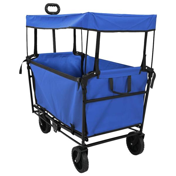 ARDEBO.de - Klapp-Handwagen Schwarz 105 x 56,5 x 116 cm Oxford-Stoff