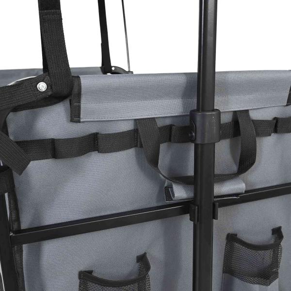 Klapp-Handwagen Grau 105 x 56,5 x 116 cm Oxford-Stoff