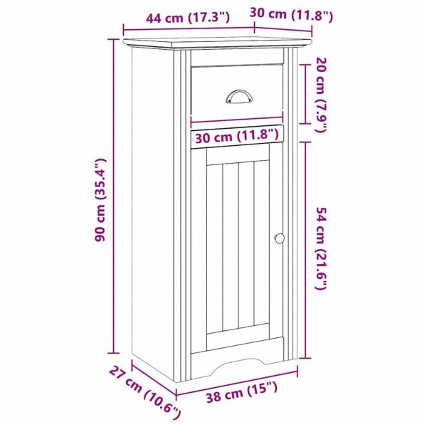 Badezimmerschrank BODO Honigbraun 44 x 30 x 90 cm Holzwerkstoff