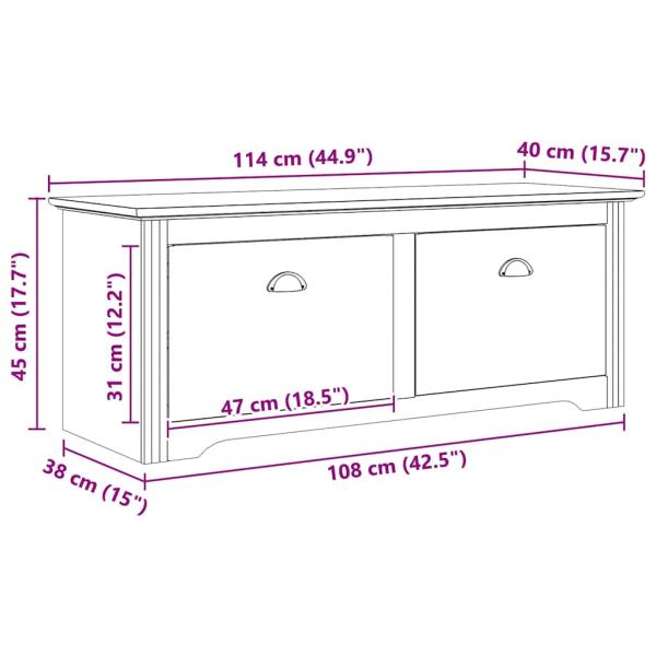 Flurbank BODO Honigbraun 118 x 40 x 50 cm Holzwerkstoff