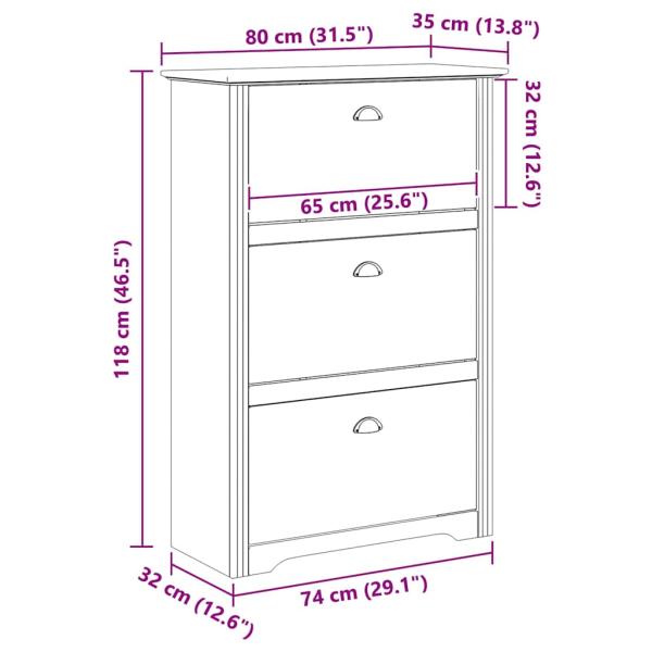 Schuhregal BODO Honigbraun 80 x 35 x 118 cm Holzwerkstoff