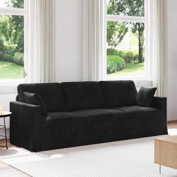 ARDEBO.de - Sofa Schwarz 228 x 78 x 80 cm Samt