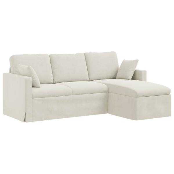 Sofa Creme 198 x 134 x 80 cm Samt