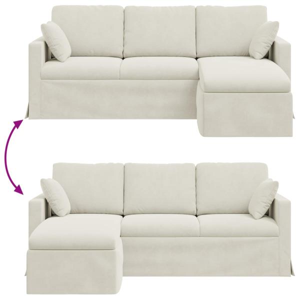 Sofa Creme 198 x 134 x 80 cm Samt