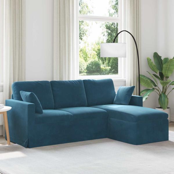 ARDEBO.de - Sofa Blau 198 x 134 x 80 cm Samt