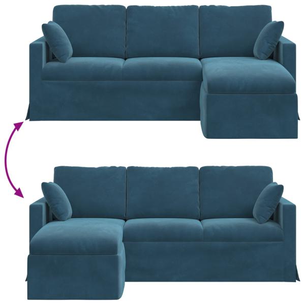 Sofa Blau 198 x 134 x 80 cm Samt