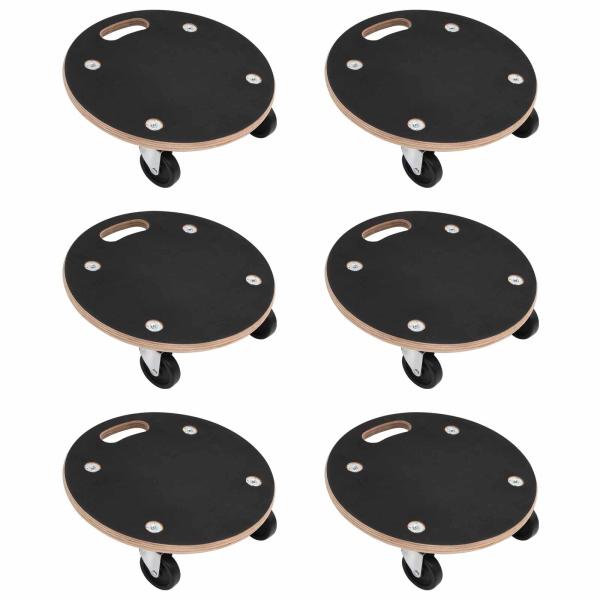 Transportwagen 6 pcs Grau Sperrholz