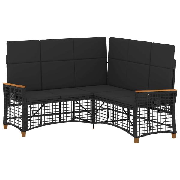 Garten Liegesofa Set Schwarz 164 x 164 x 112 cm Poly-Rattan
