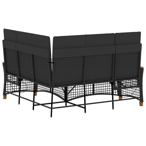 Garten Liegesofa Set Schwarz 164 x 164 x 112 cm Poly-Rattan