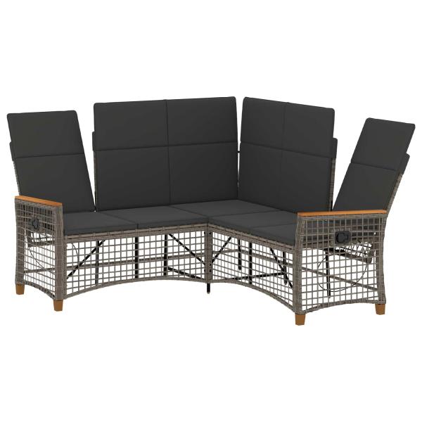 Garten Liegesofa Set Grau und Dunkelgrau 164 x 164 x 112 cm