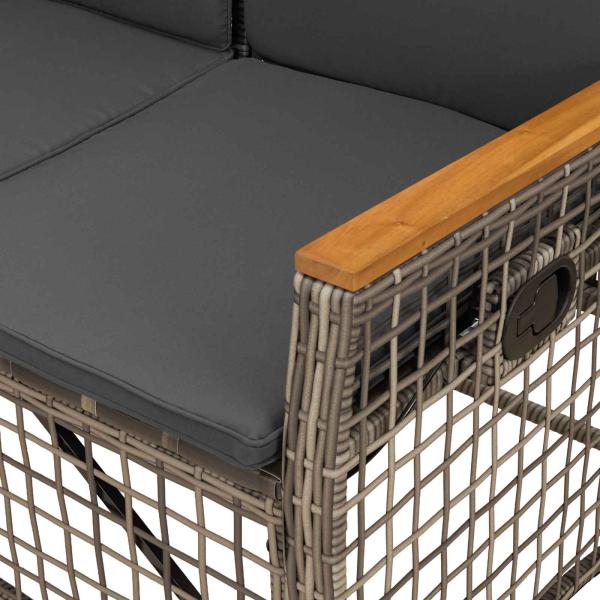 Garten Liegesofa Set Grau und Dunkelgrau 164 x 164 x 112 cm