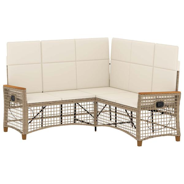 Garten Liegesofa Set Beige und Cremeweiß 164 x 164 x 112 cm