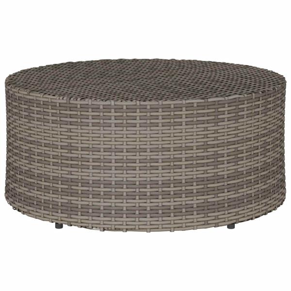 Couchtisch für draußen Grau Ø 68 x 30 cm Poly-Rattan