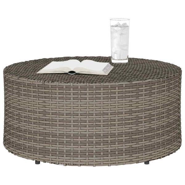 Couchtisch für draußen Grau Ø 68 x 30 cm Poly-Rattan