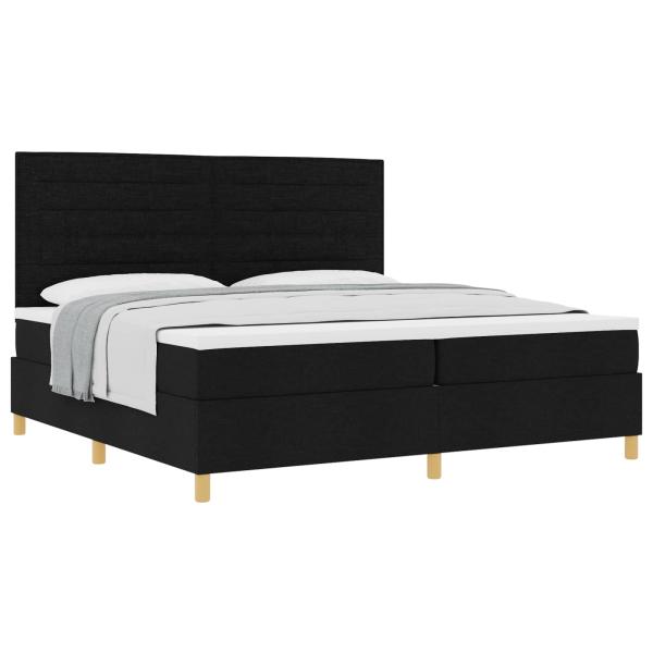Boxspringbett mit Matratze Schwarz 200 x 200 cm Stoff