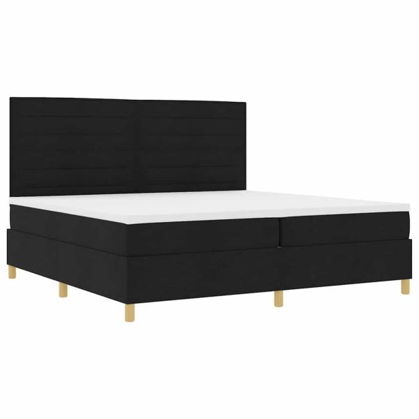 Boxspringbett mit Matratze Schwarz 200 x 200 cm Stoff