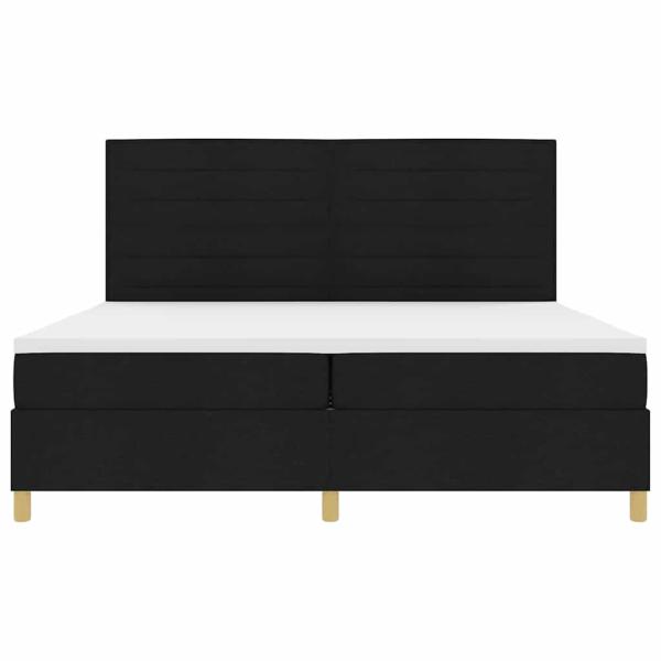 Boxspringbett mit Matratze Schwarz 200 x 200 cm Stoff